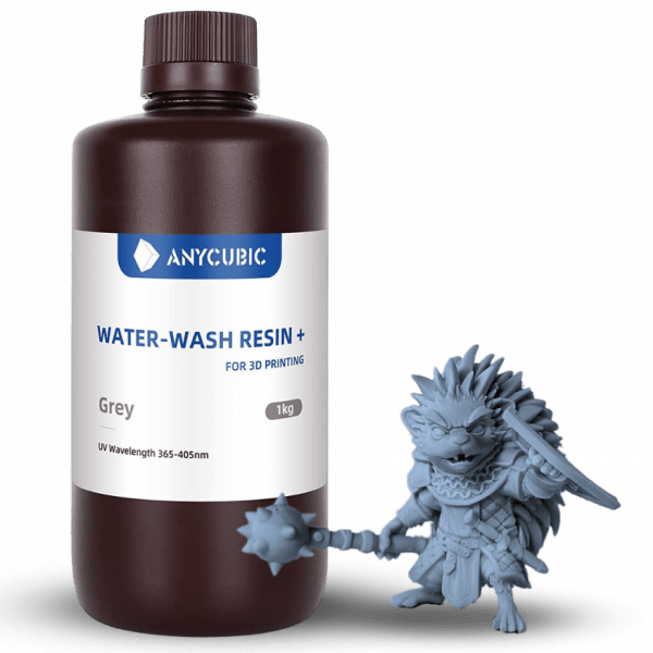 Resina lavable en agua para impresora 3d marca Anycubic color gris
